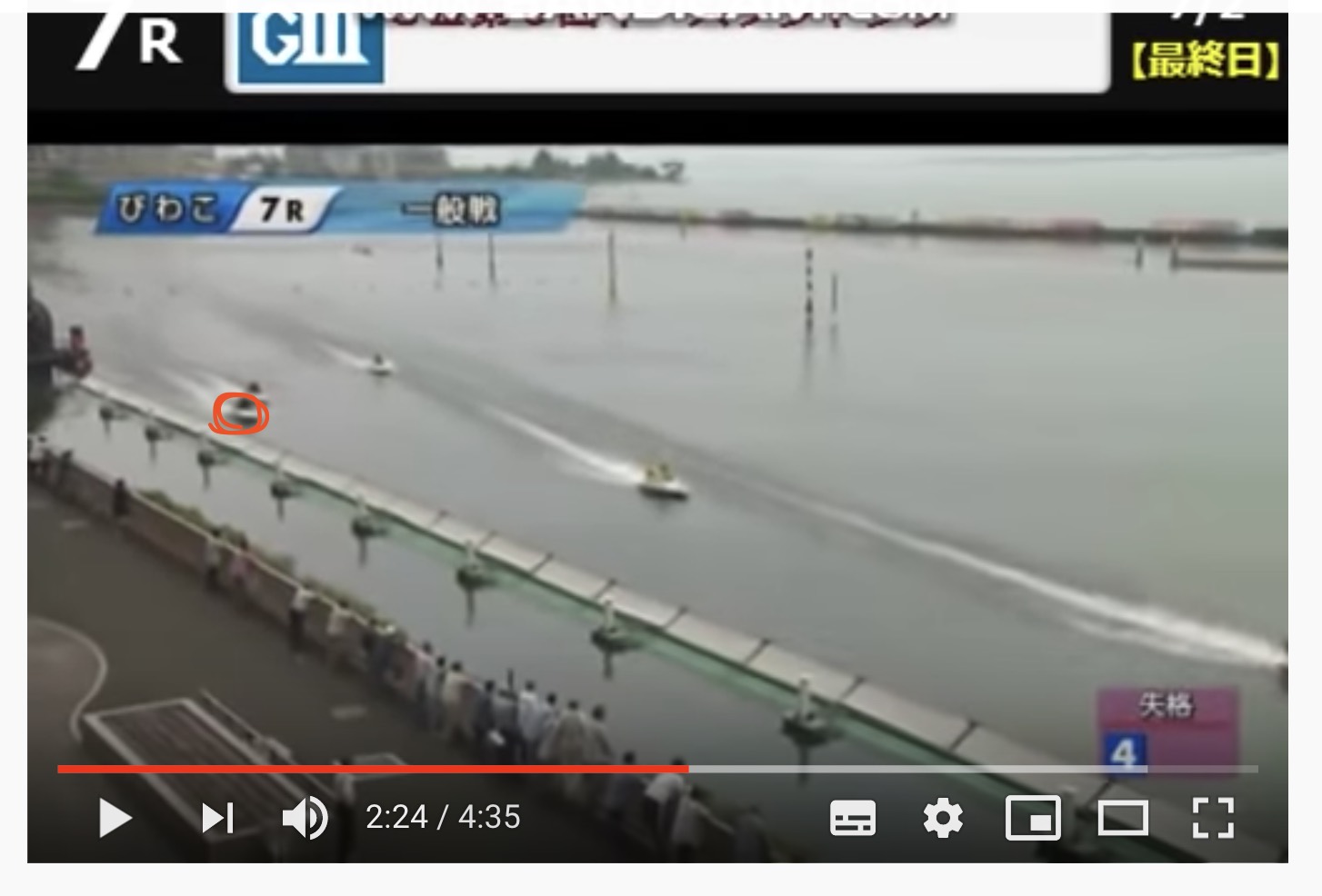 西川昌希の競艇八百長疑惑のレース2019年 7月2日の前半7R